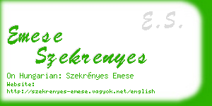 emese szekrenyes business card